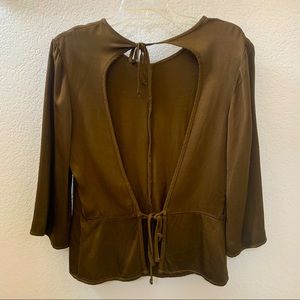 LACAUSA Tie Back Top in Olive